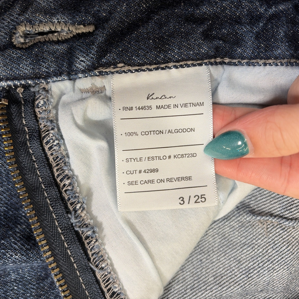 KanCan KC8723D Women's Size 3/25 Dark Wash High Rise Flare Leg Side Zip Jeans - Picture 5 of 14